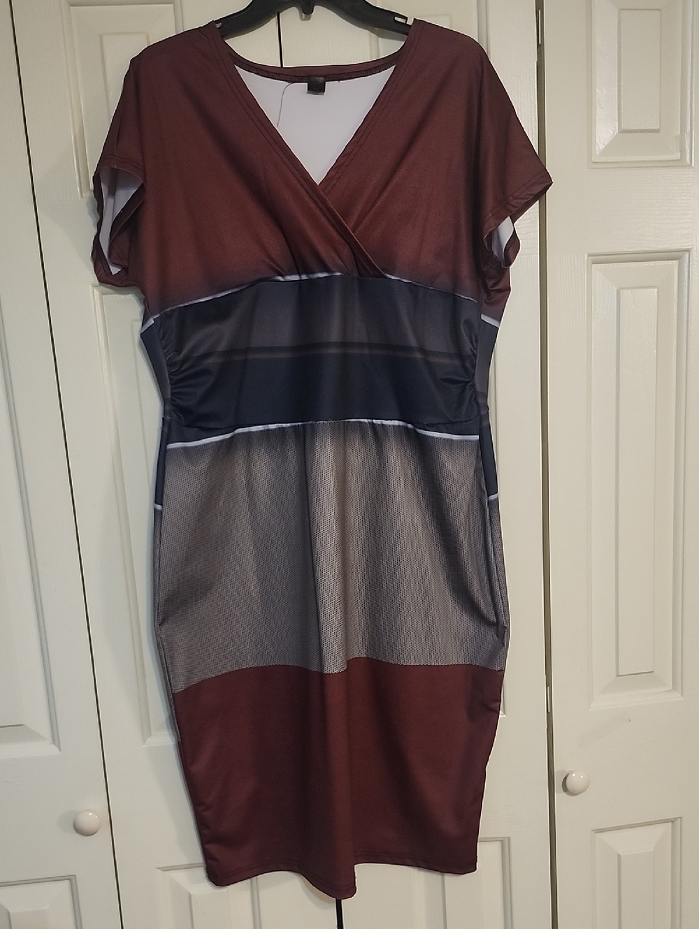 Women's Colorblock Faux Wrap Dress